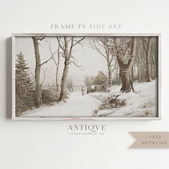 Little Boy In The Snow, Vintage Winter Landscape