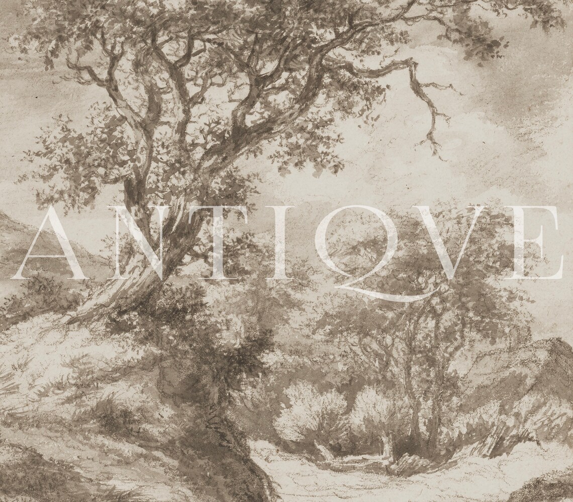 Vintage Forest Sketch Farmhouse Art Print - Image 2