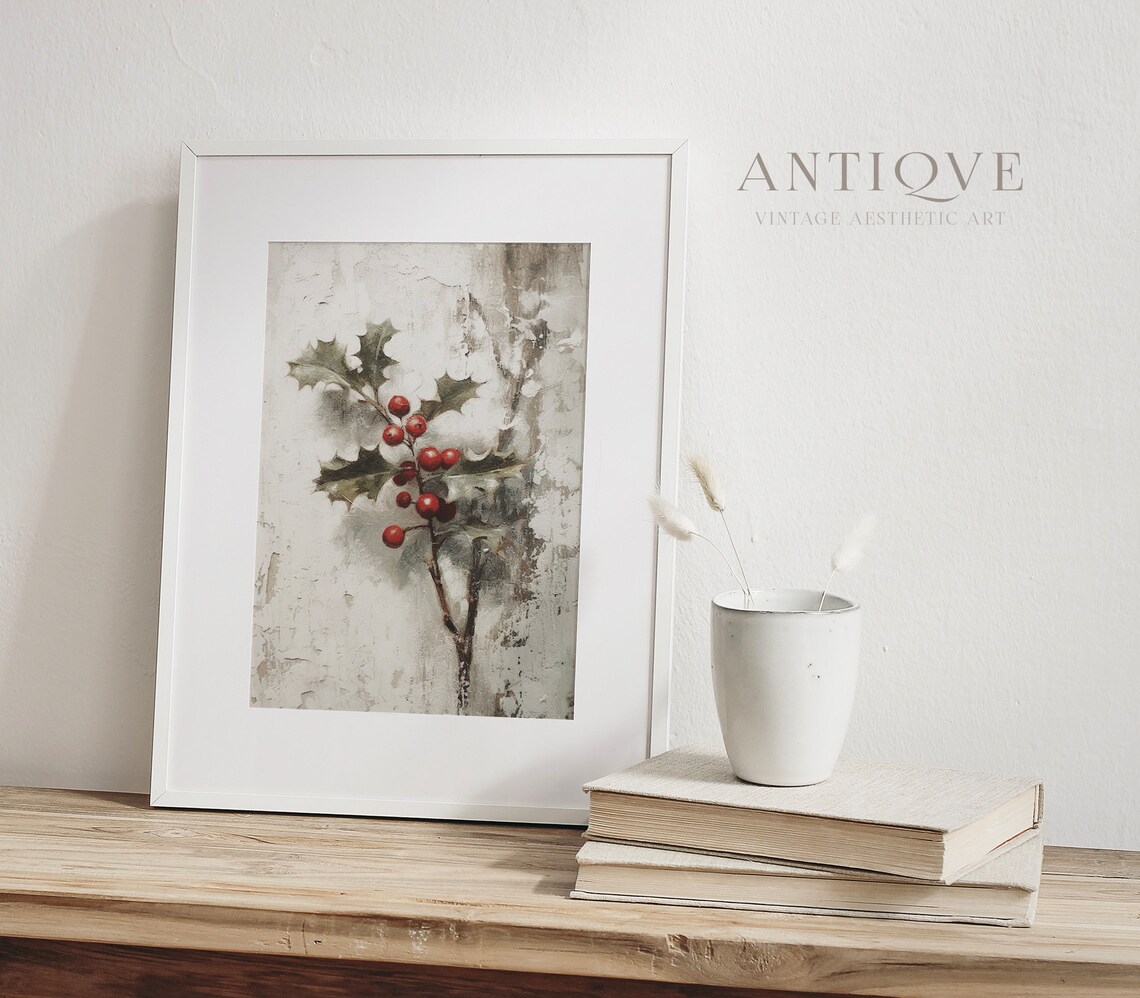 Holly Branch Print, Christmas Farmhouse Decor - Image 4