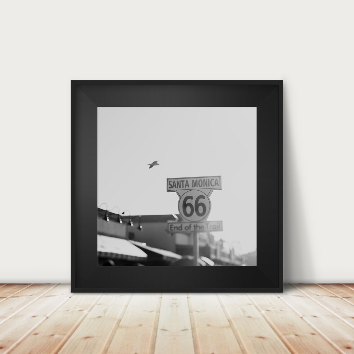Route 66 Santa Monica Pier End of the Trail Sign Photo Poster