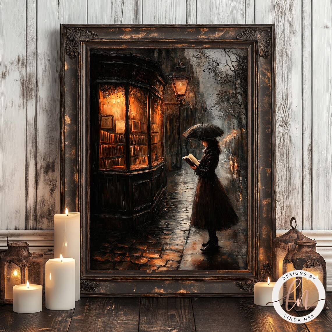 Victorian Woman Reading Dark Academia Art Print - Image 2