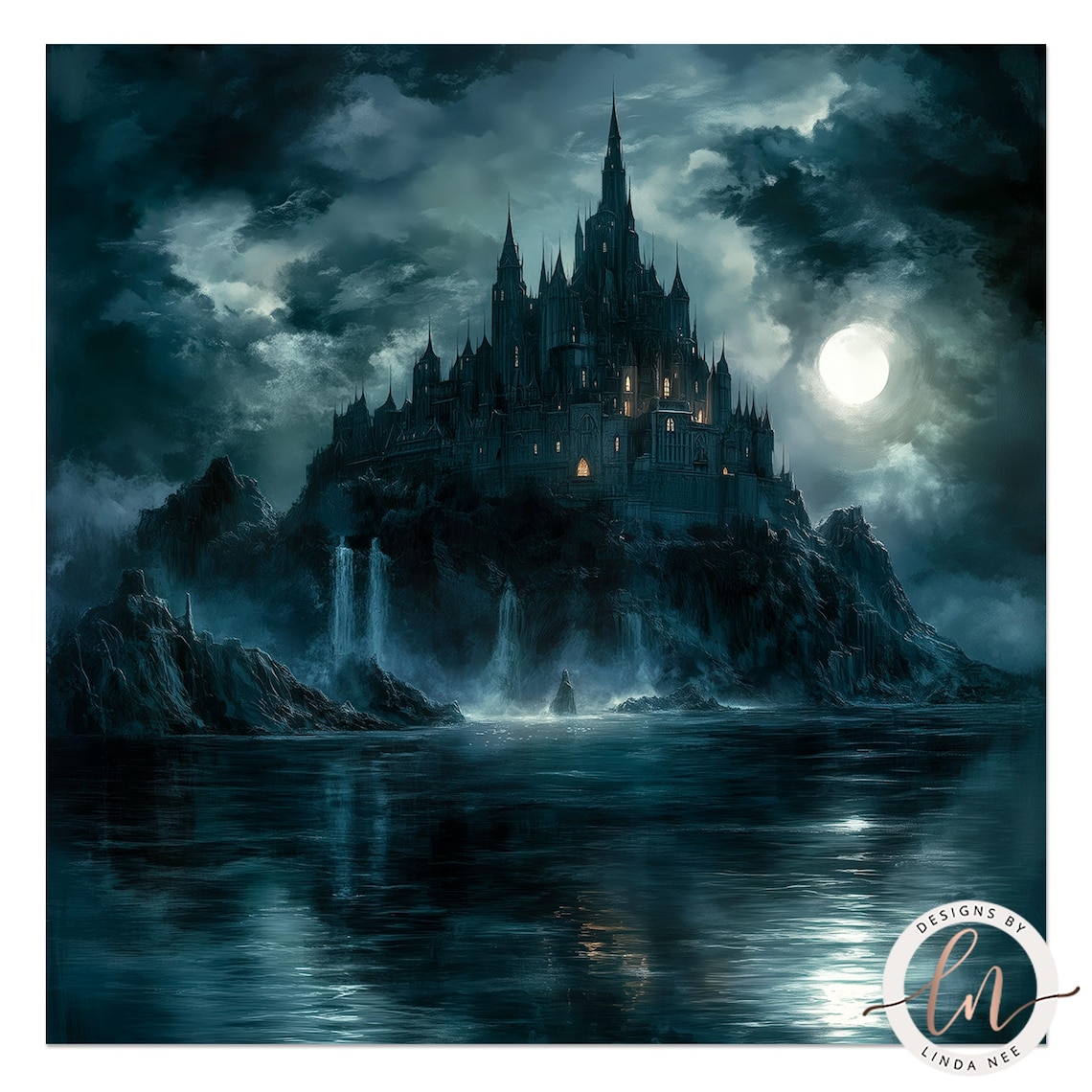 Castle Oil Painting Print, Dark Academia Decor - Image 4