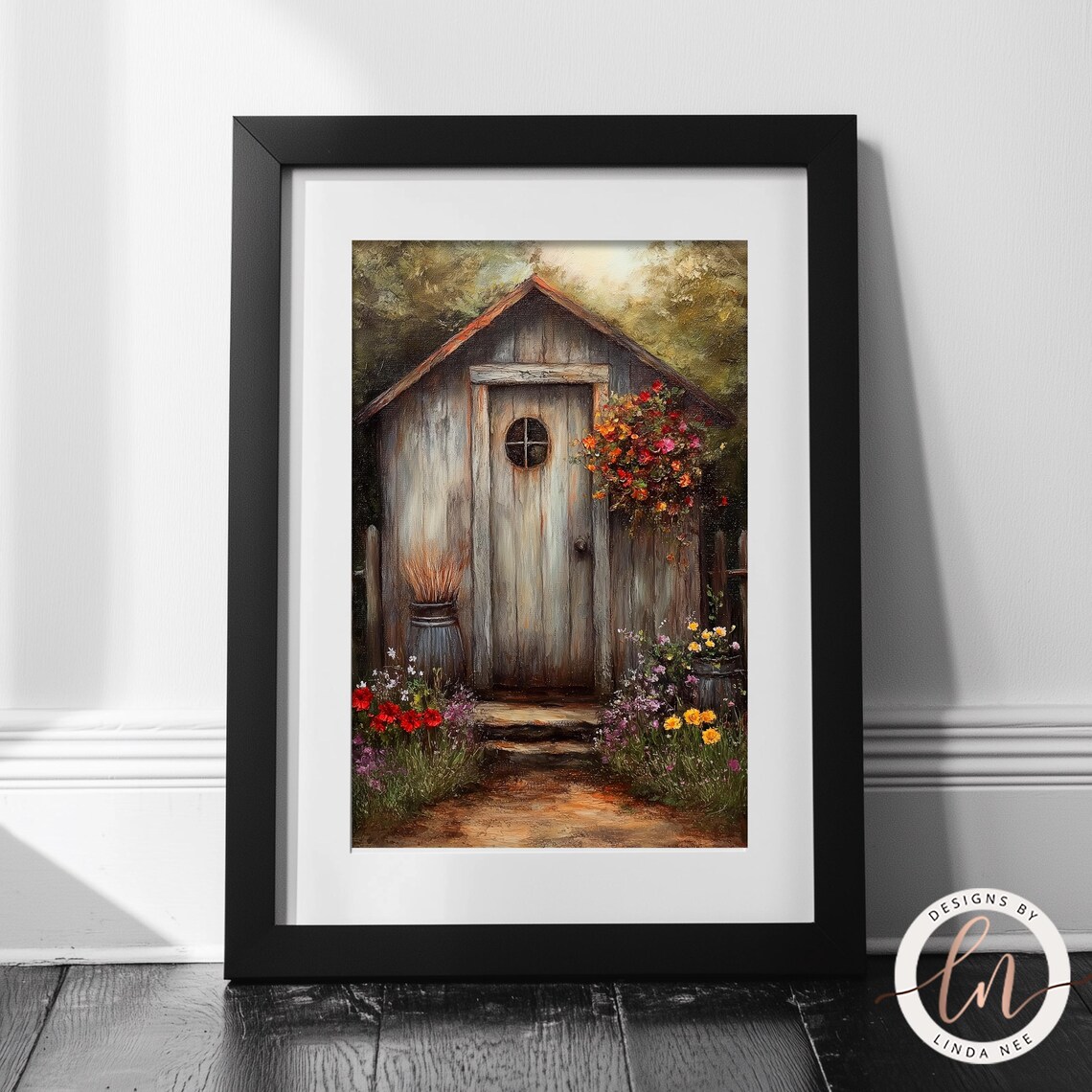 Rustic Garden Shed Painting, Farmhouse Cottagecore Art Print - Image 2
