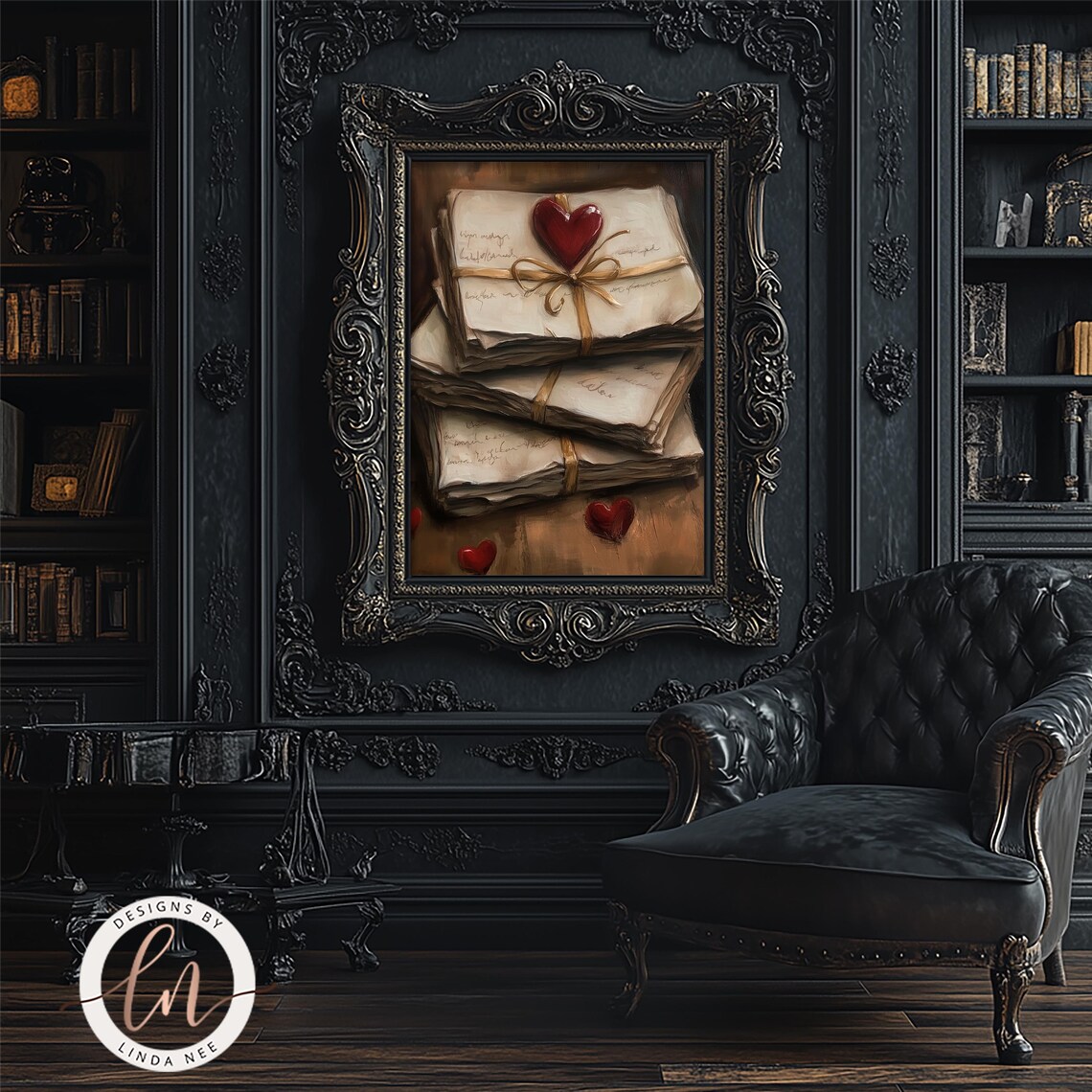 Vintage Love Letters, Dark Academia Valentine Art Print - Image 4
