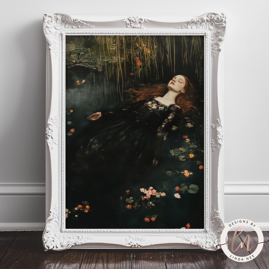 Ophelia Drowning Dark Academia, Victorian Art Print - Image 4