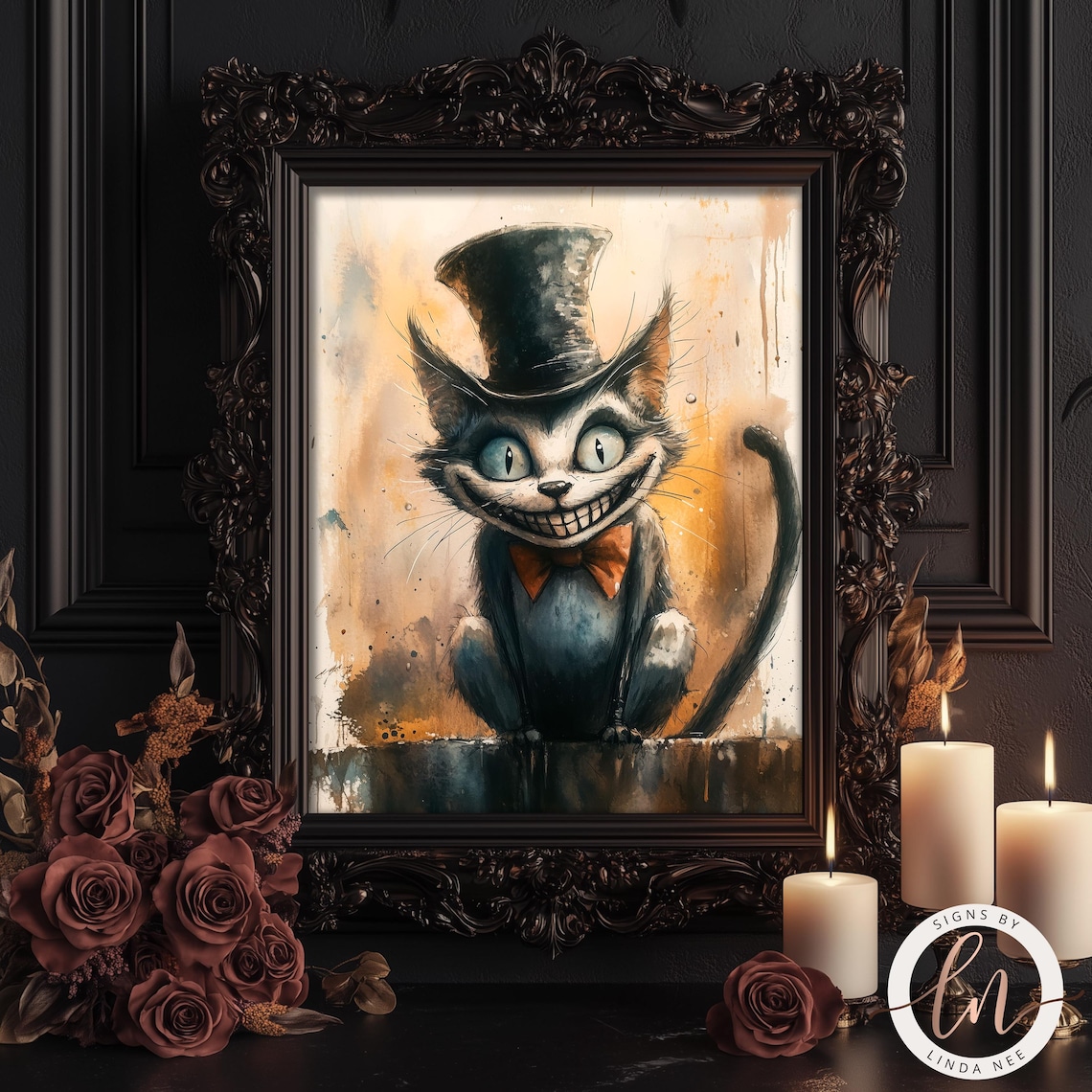 Cheshire Cat Steampunk Victorian Portrait Art Print - Image 4