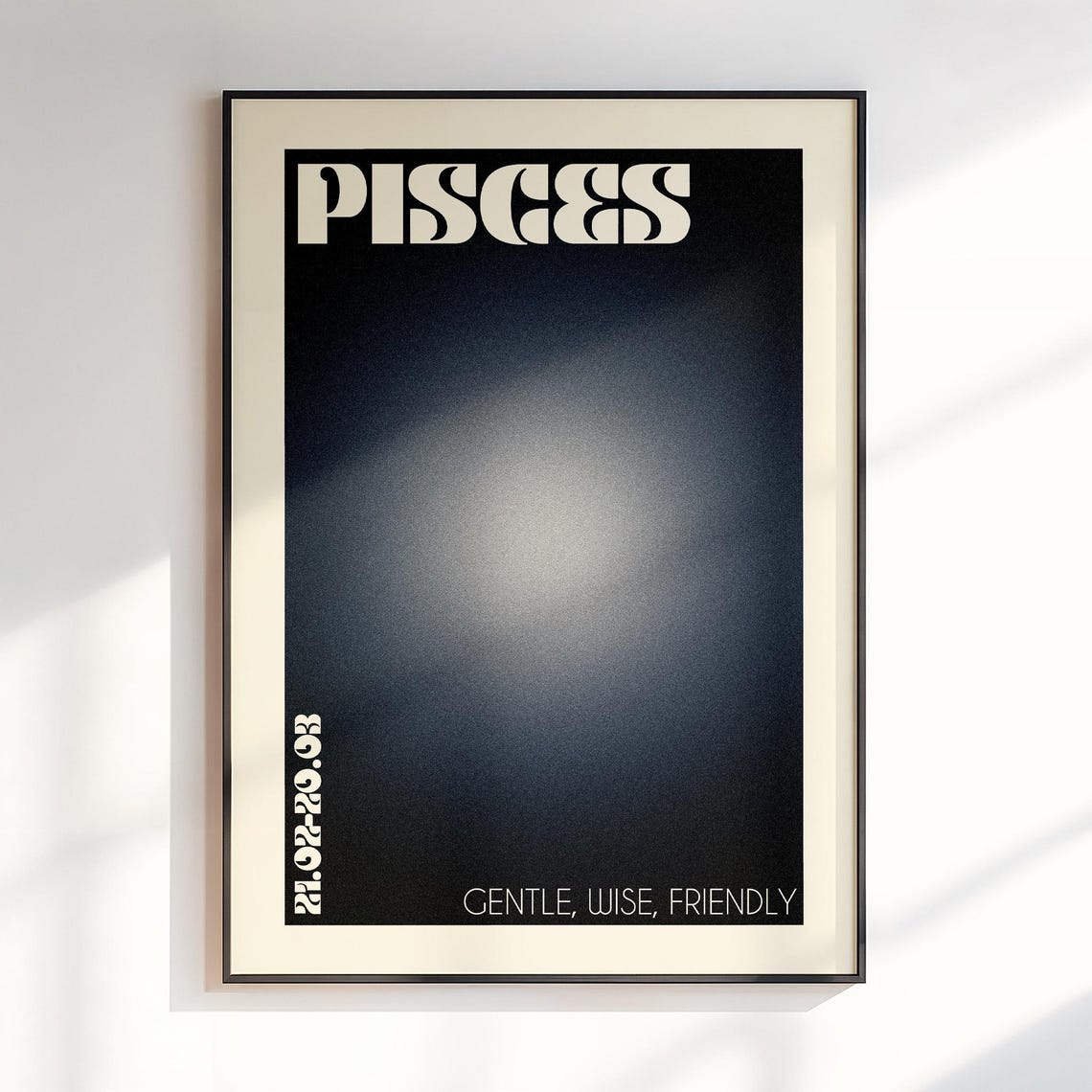 Pisces Zodiac Sign Gradient Aura Gentle Wise Friendly Poster