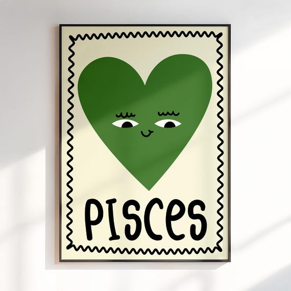 Zodiac Pisces Wall Art Gift For Kids Print Astrology Gifts Room Posters
