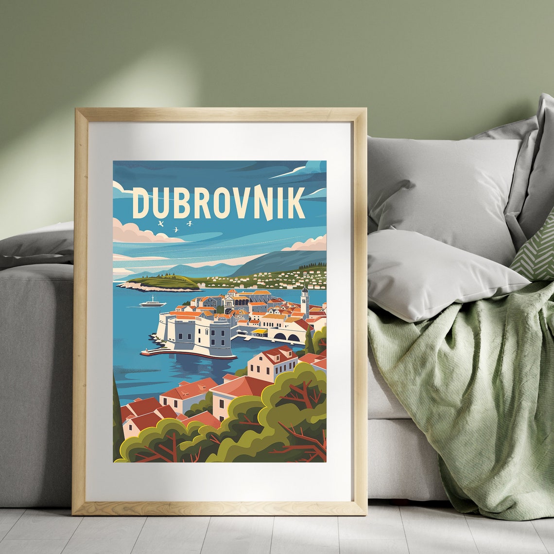 Dubrovnik Travel Poster Print Croatia Travel Print Art Dubrovnik Poster Art Dubrovnik Travel Print Croatia Wall Art Croatia Print - Image 2
