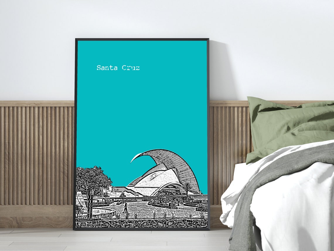 Santa Cruz Tenerife Sail Hall Color Block Poster Custom Sky Color - Image 2
