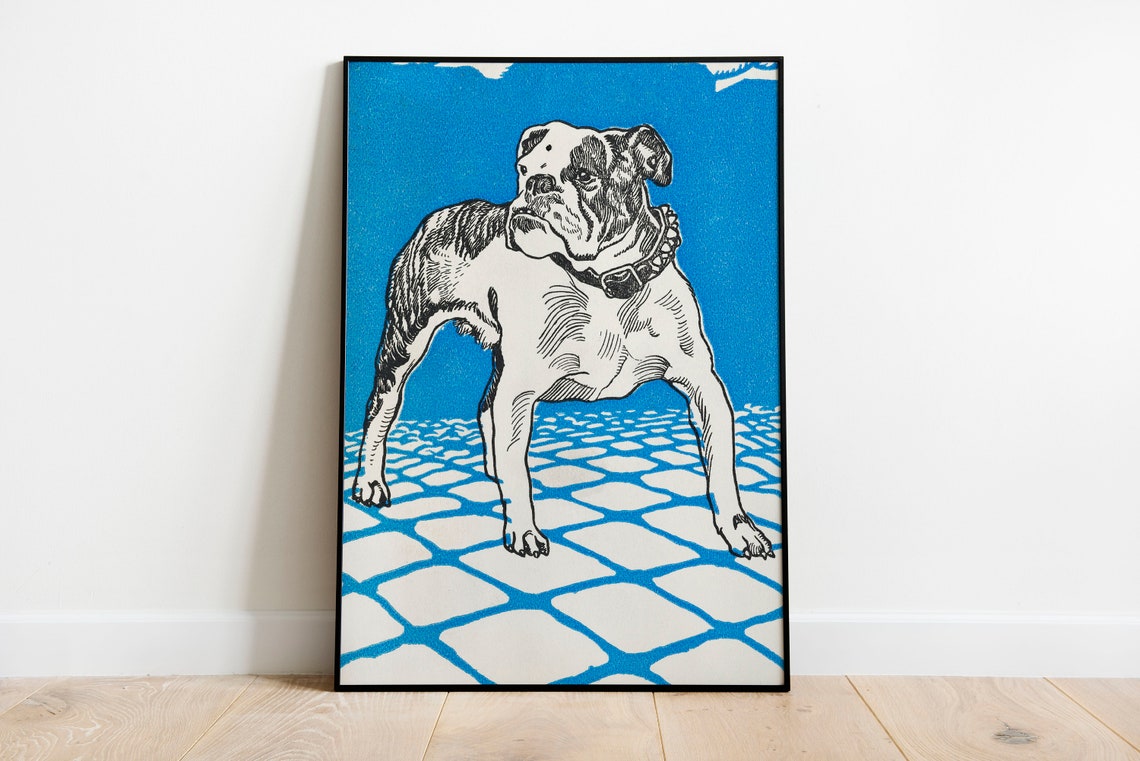 Bulldog 1912 Art Poster British Bulldog Classic Art Dog Art Decor Animal Print Animal Art Fine Art Print
