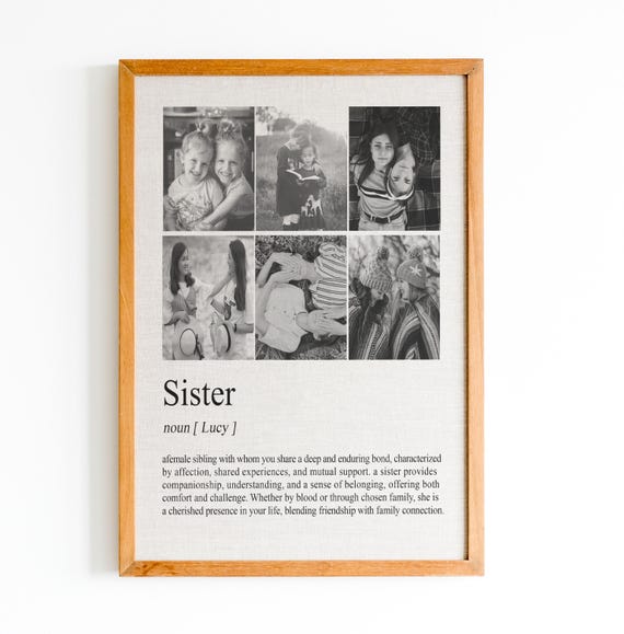 Custom Sister Definition Personalised Sister Definition Print Gift Custom Photo Gift Bestie Gif Best Friend Best Friend Birthday
