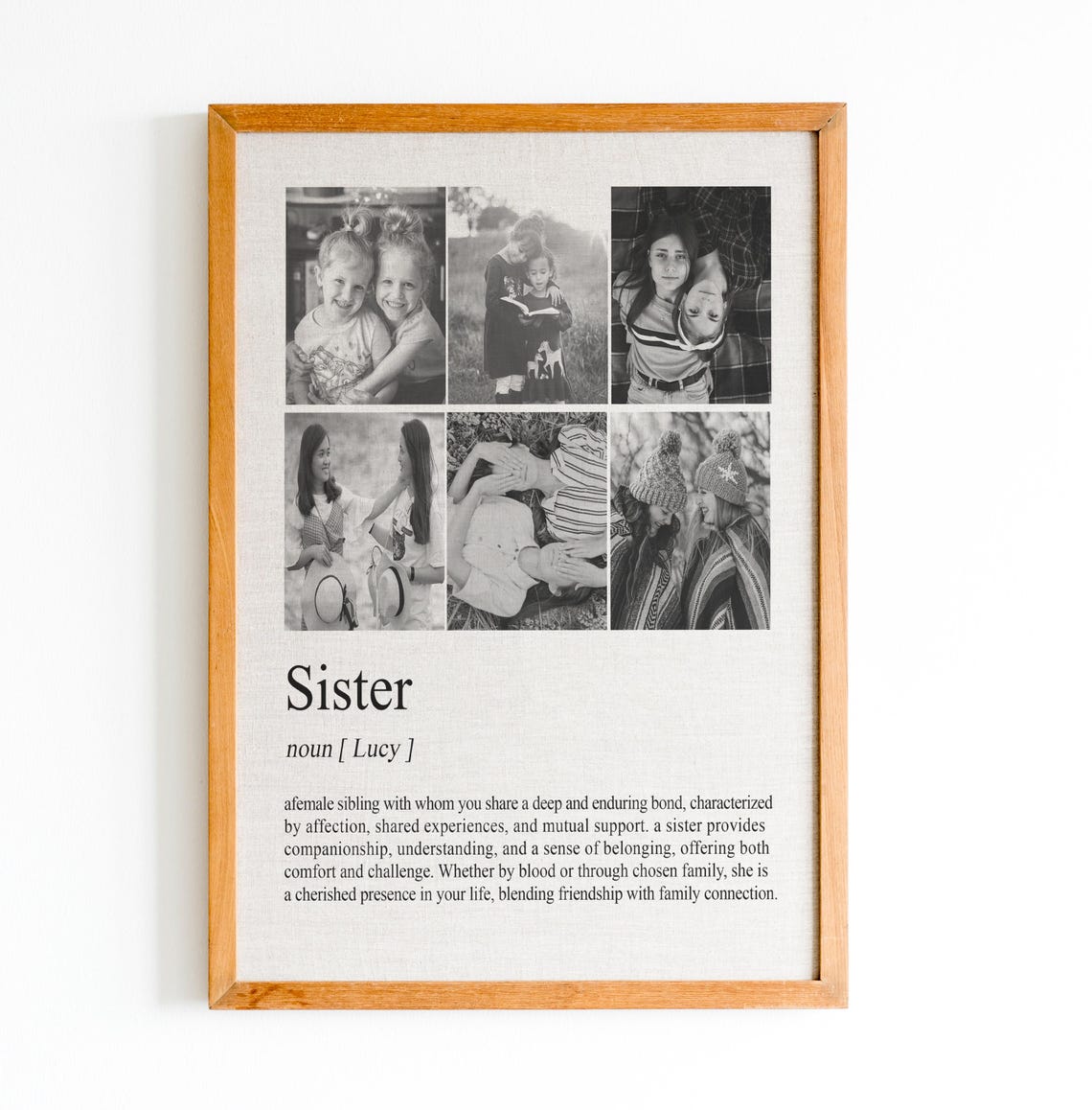 Personalized Sister Photo Collage Dictionary Definition Gift Poster