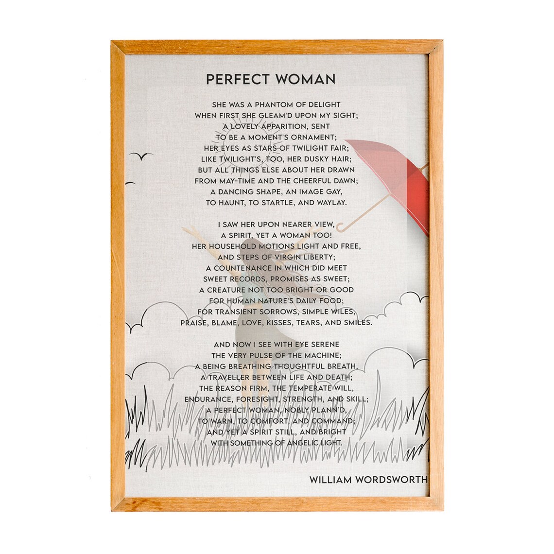 William Wordsworth Perfect Woman She Was A Phantom Of Poster