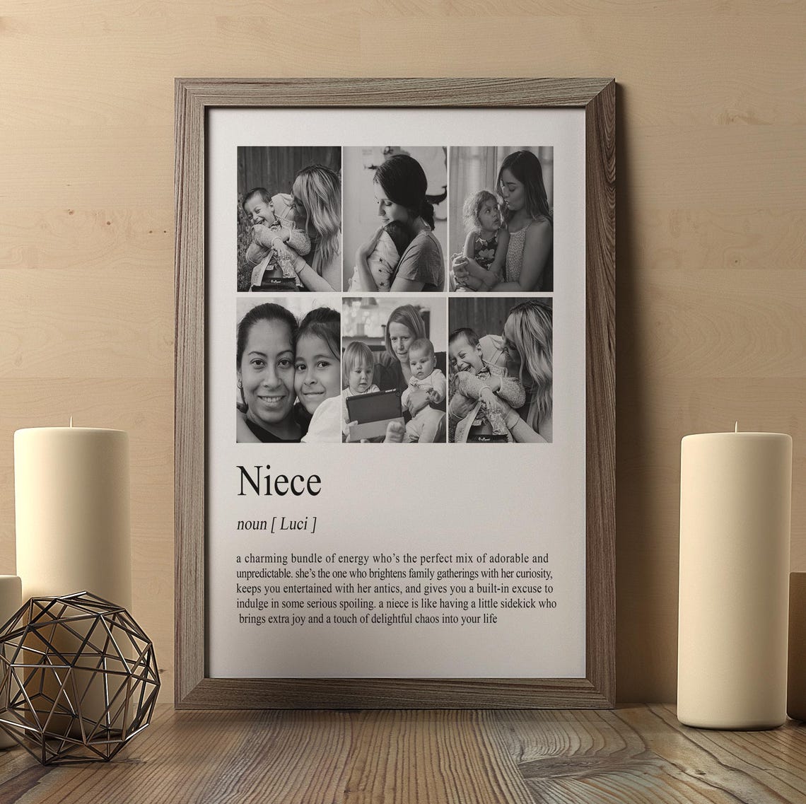 Personalised Niece Gift Niece Definition Print Personalised Gift For Niece Gift Niece Birthday Gift Custom Photo Gift - Image 2