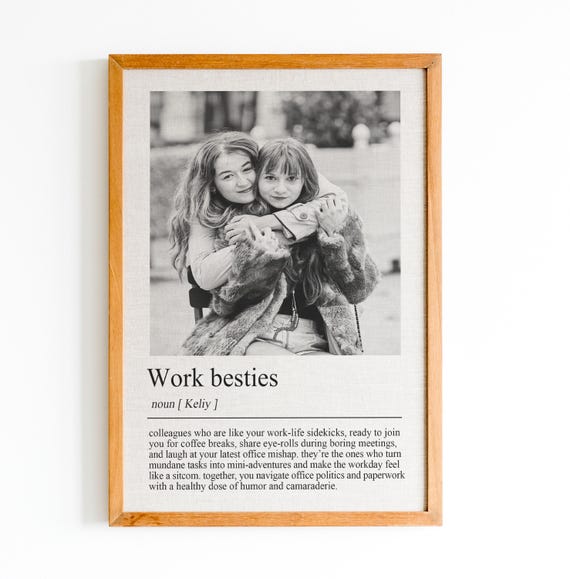 Personalized Work Besties Definition Print Wall Art Print Work Besties Gift Work Besties Print Quote Print Custom Gift With Photo