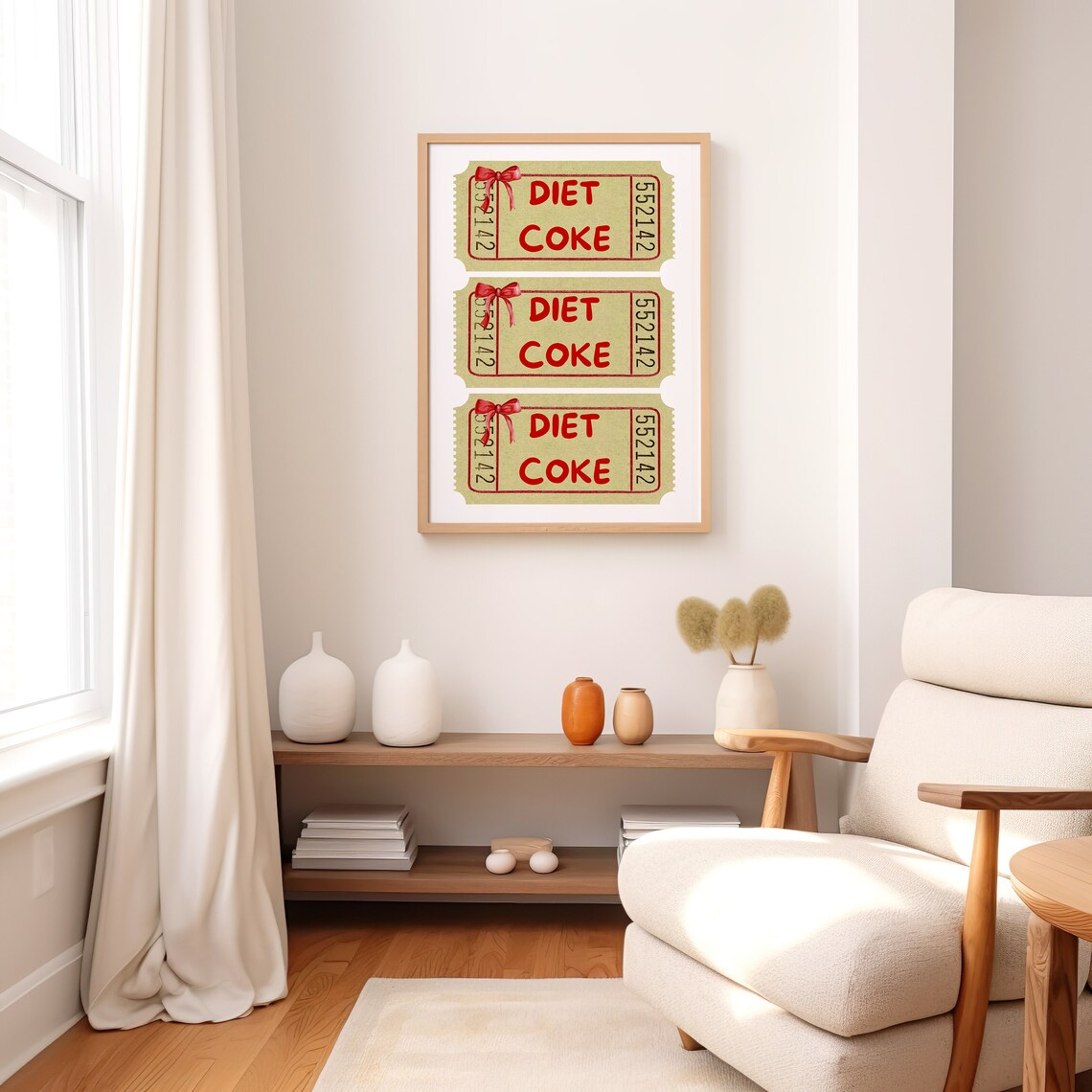 Retro Diet Coke Bar Cart Kitchen Art Print - Image 3