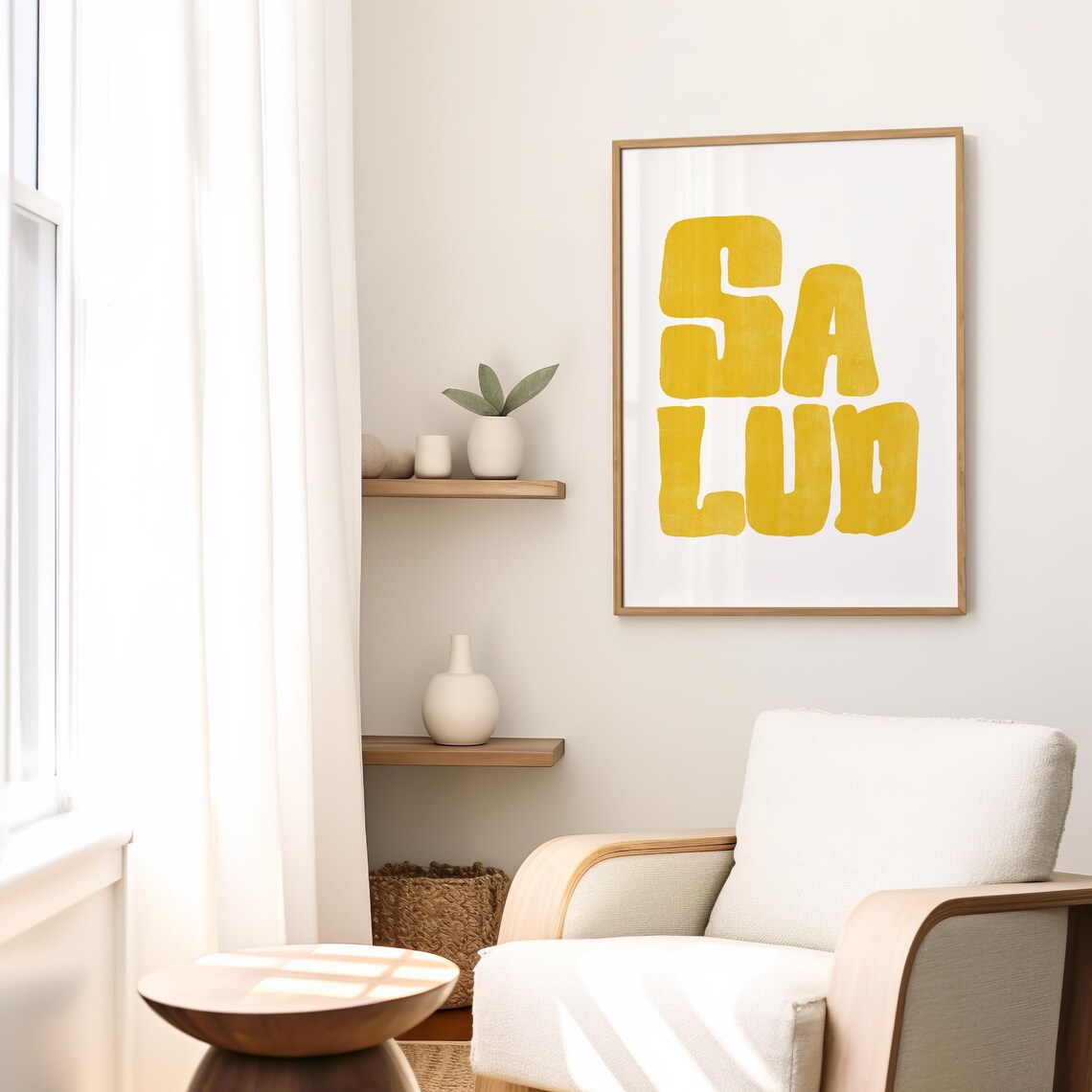 Salud Yellow Bold Retro Lettering Spanish Toast Trendy Bar Poster - Image 3