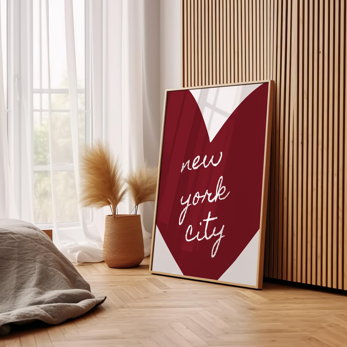 New York City Print Nyc Wall Art Trendy Heart Poster New York Wall Decor Minimalist New York Art Nyc Poster Heart Wall Art - Image 3