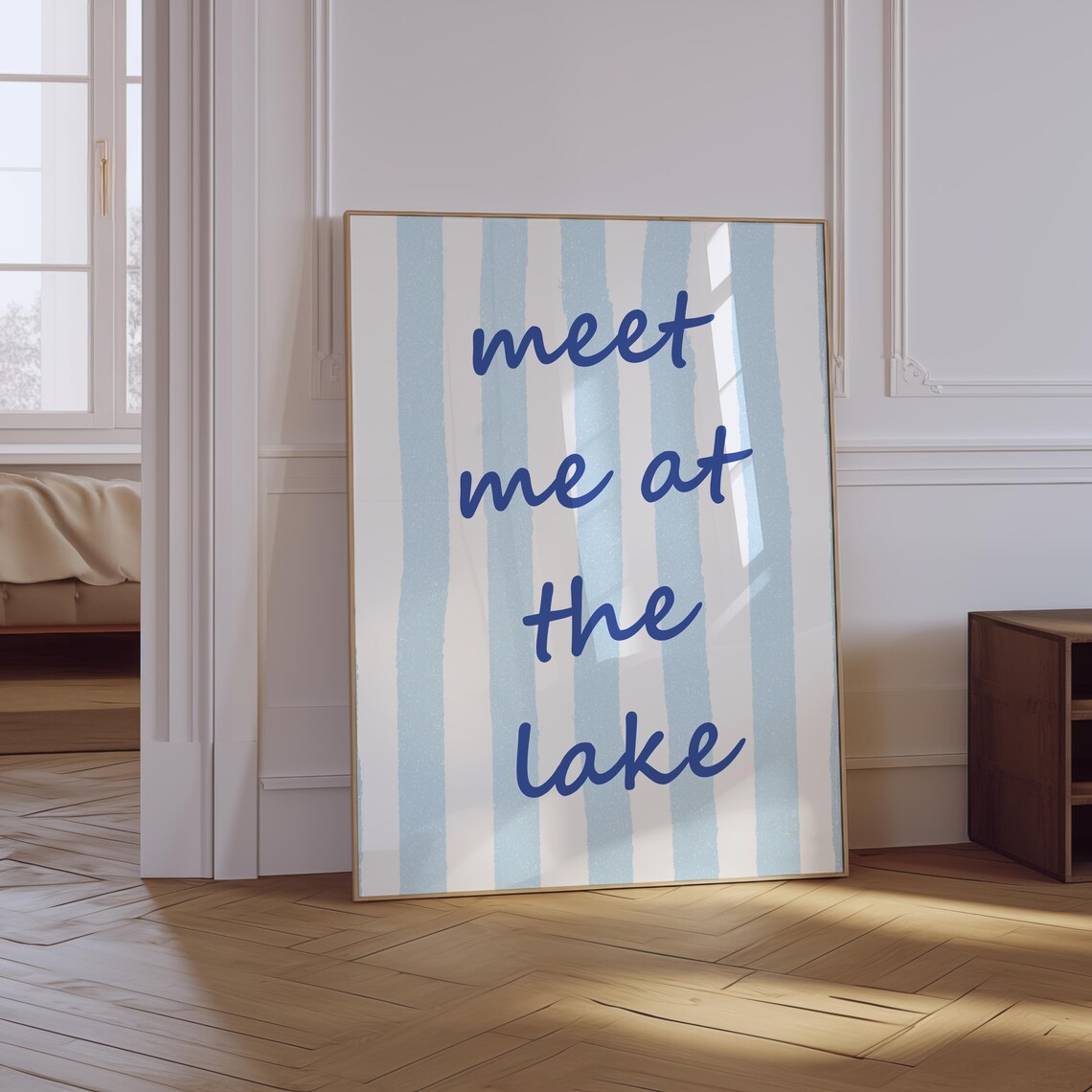 Meet Me At The Lake Typography Poster, Coastal Decor