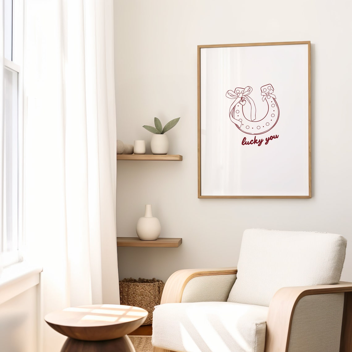 Lucky You Print Trendy Cowgirl Poster College Apartment Aesthetic Poster Lucky Me Poster Horseshoe Print Coquette Western Wall Art - Image 2