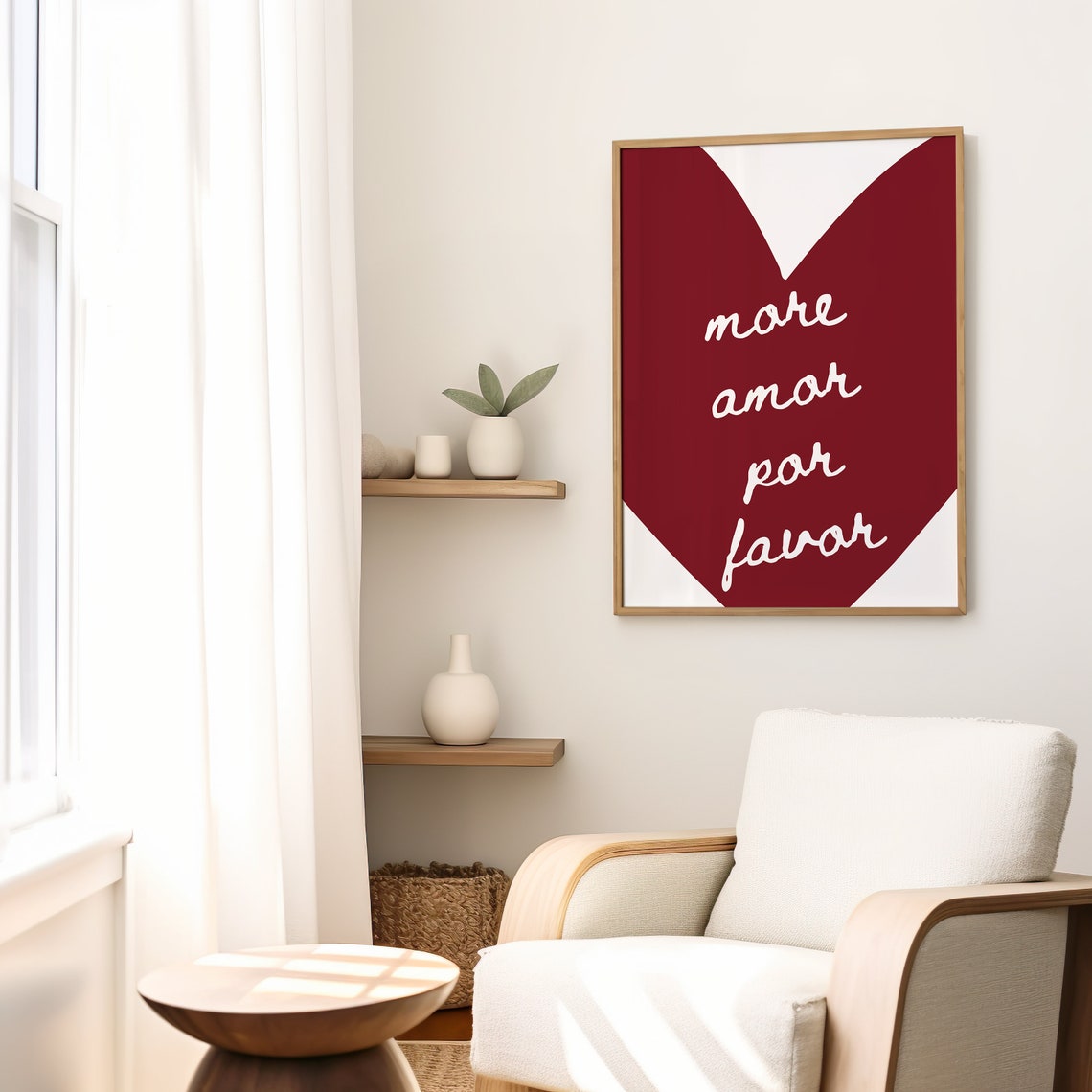 More Amor Por Favor Print Trendy Wall Print Aesthetic Living Room Art Maximalist Poster Love Quote Poster Minimalist Heart Poster - Image 2