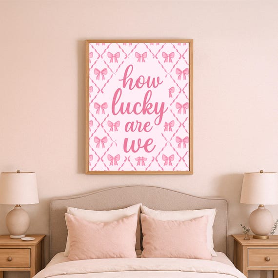 Coquette Style Pink Bow Wall Art Cute Girly Print
