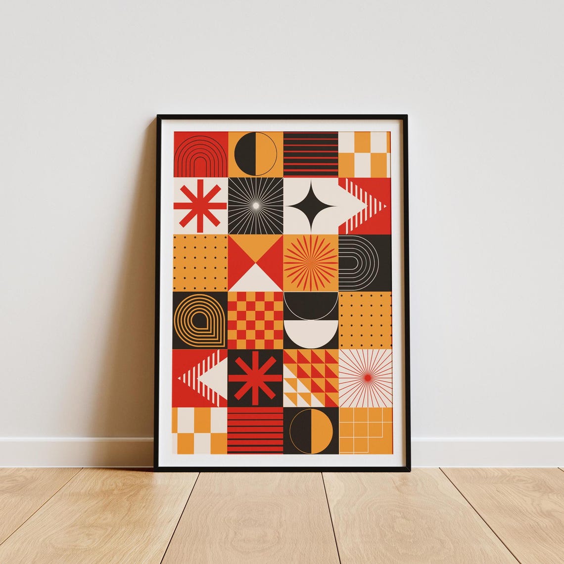 Geometric Tile Art Brutalist Abstraction Modern Pattern Print Contemporary Wall Decor Architectural Wall Decor Modern Print