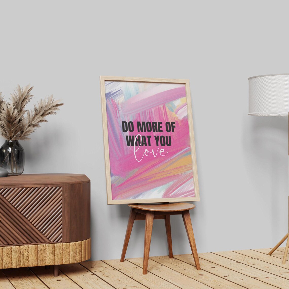 Do More Of What You Love Pink Brushstroke Quote Poster Modern Minimal - Image 4