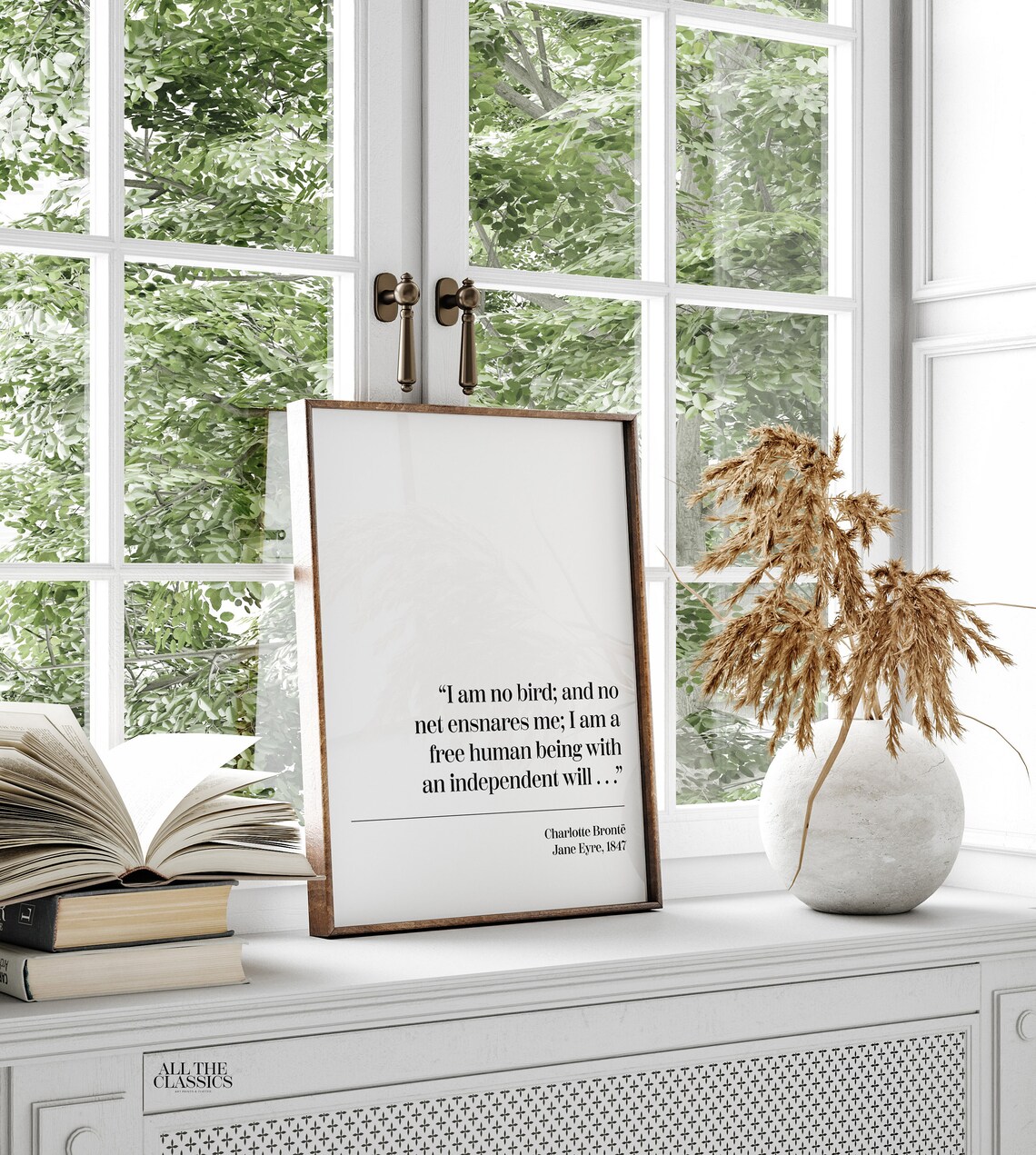 Jane Eyre I Am No Bird Quote Charlotte Bronte Free Human Being Poster - Image 2