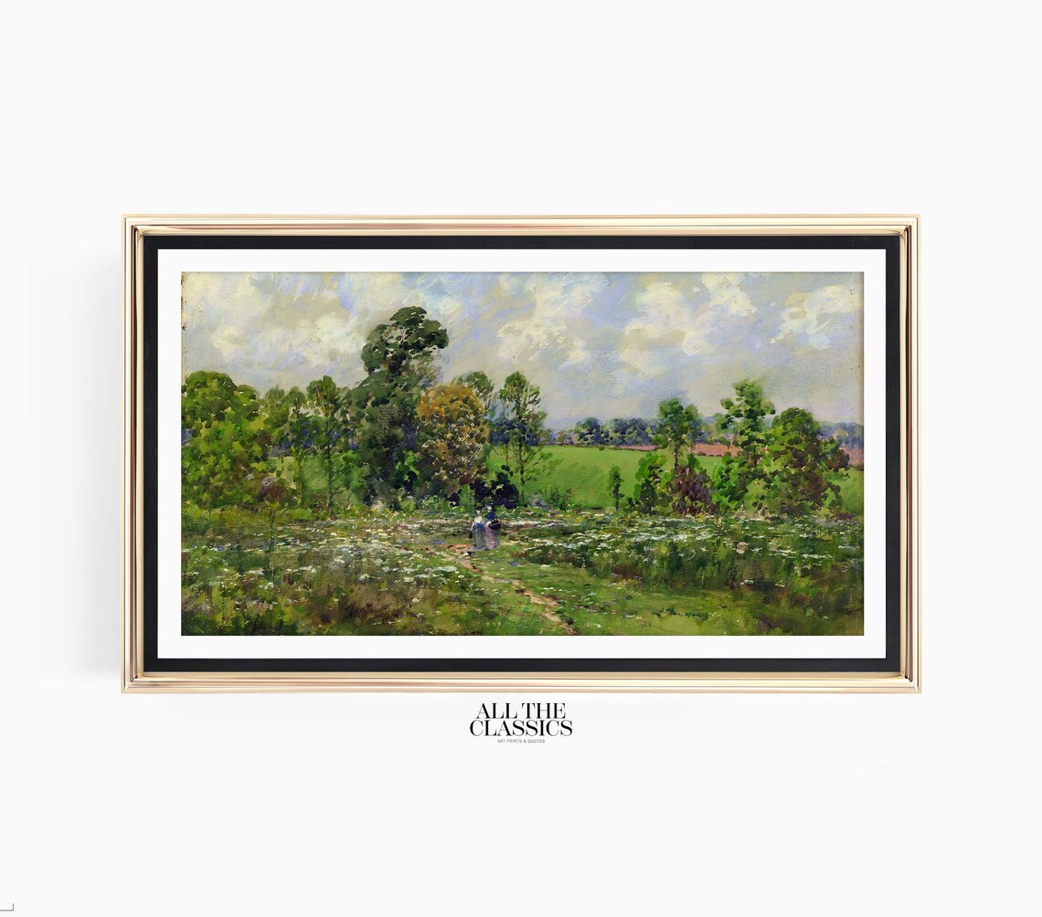William Henry Holmes Flowery Meadow Spring Landscape Green Pastoral Poster - Image 3