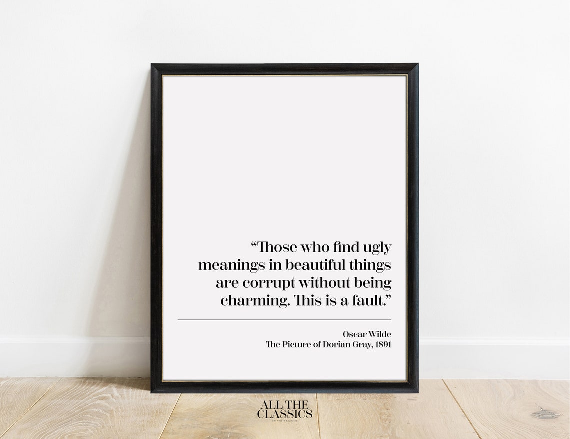 Oscar Wilde Ugly Meanings Beautiful Things Quote Lower Layout Poster