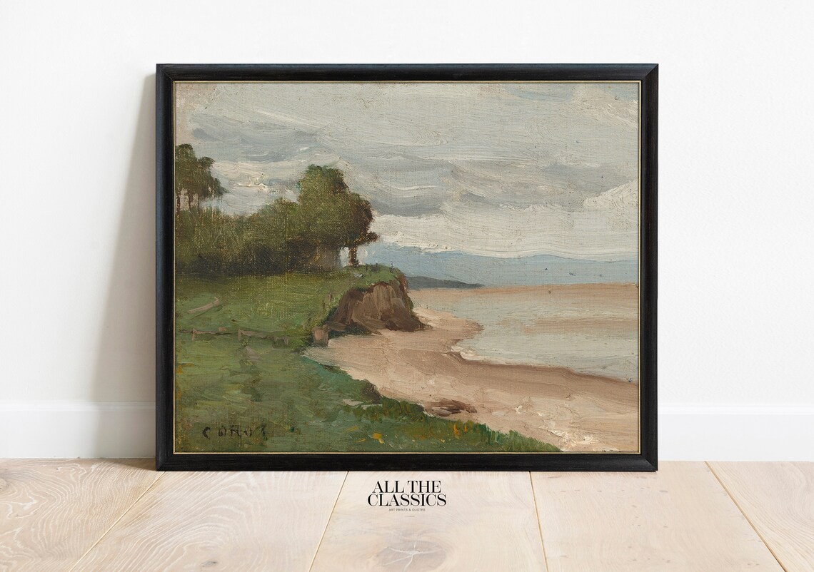 Vintage Beach Landscape Near Étretat Art Print - Image 3