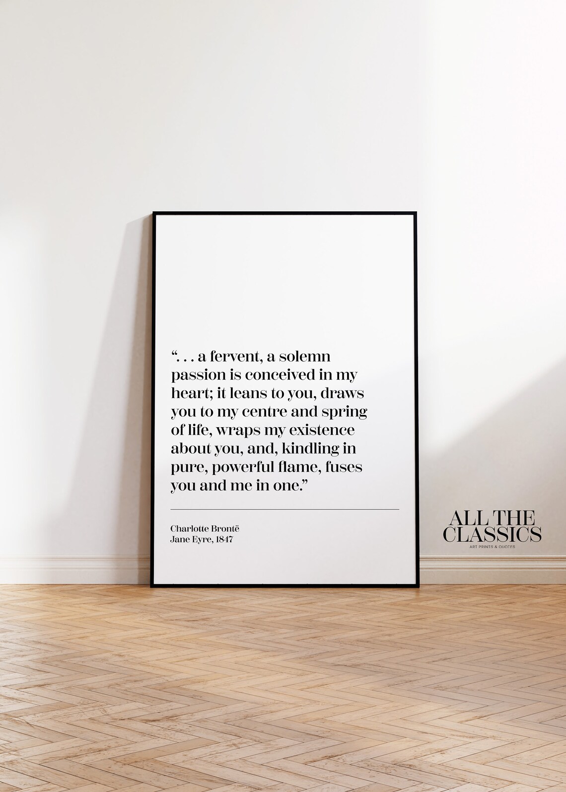Charlotte Bronte Jane Eyre Passion Quote Left Aligned Typography Poster - Image 3