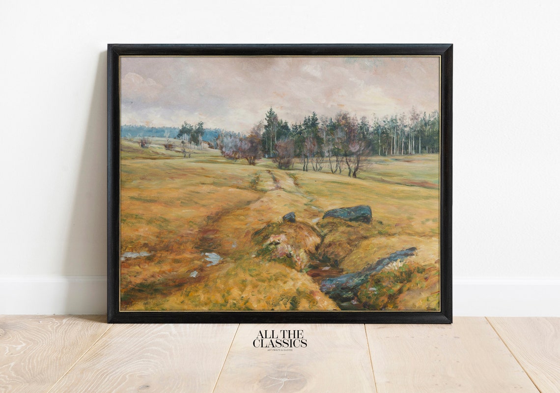 Frantisek Kavan Wet Winter Rustic Marsh Field Painting Poster - Image 3