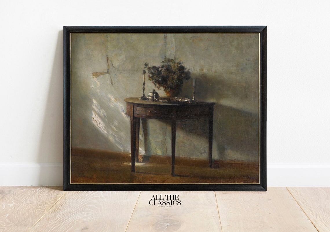 Vintage Art Print Wall Art Neutral Rustic Victorian Domestic Interior Dramatic Still Life A Sunlit Interior Carl Holse - Image 3