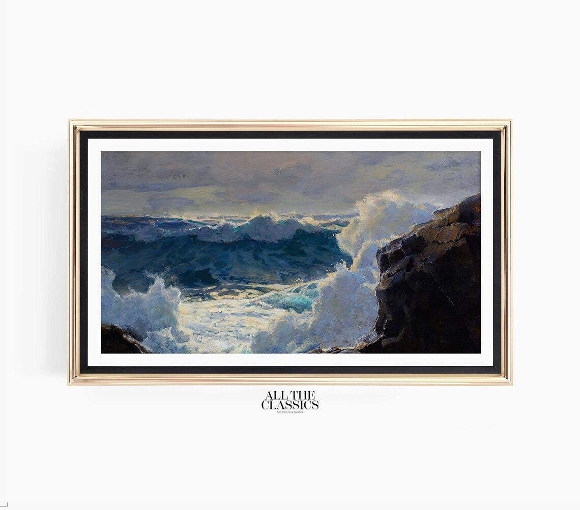 Breaking Waves Vintage Art Print, Frederick Judd Waugh - Image 3