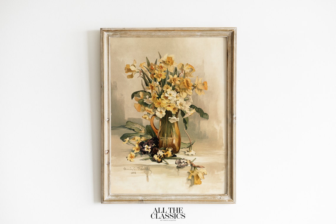 Annie Nowell Jonquils Yellow Daffodils In Jug Still Life Poster
