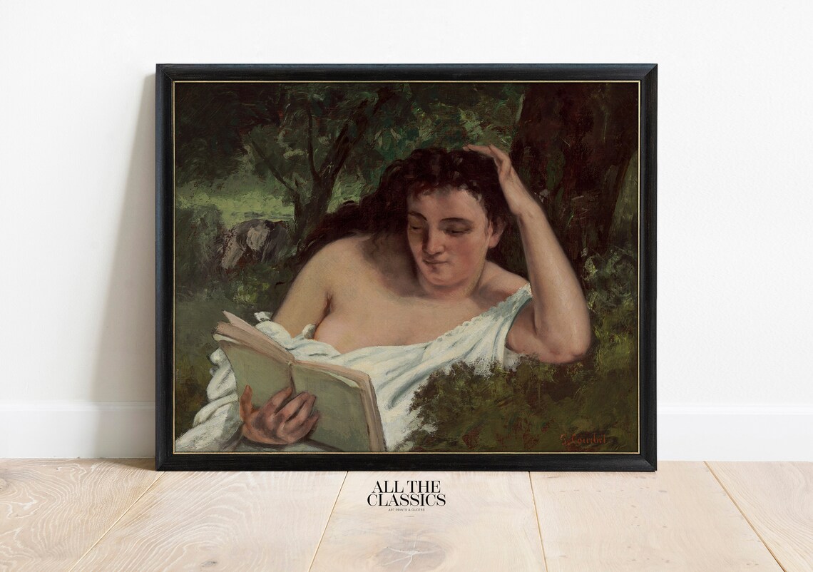 Gustave Courbet Woman Reading, Vintage Art Print - Image 3