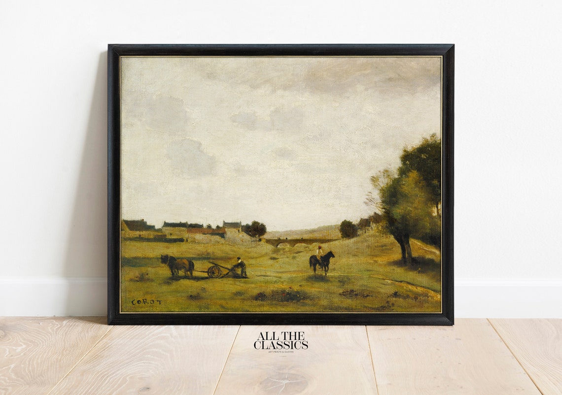 Jean Baptiste Camille Corot View Near Epernon Rural Road Poster - Image 3