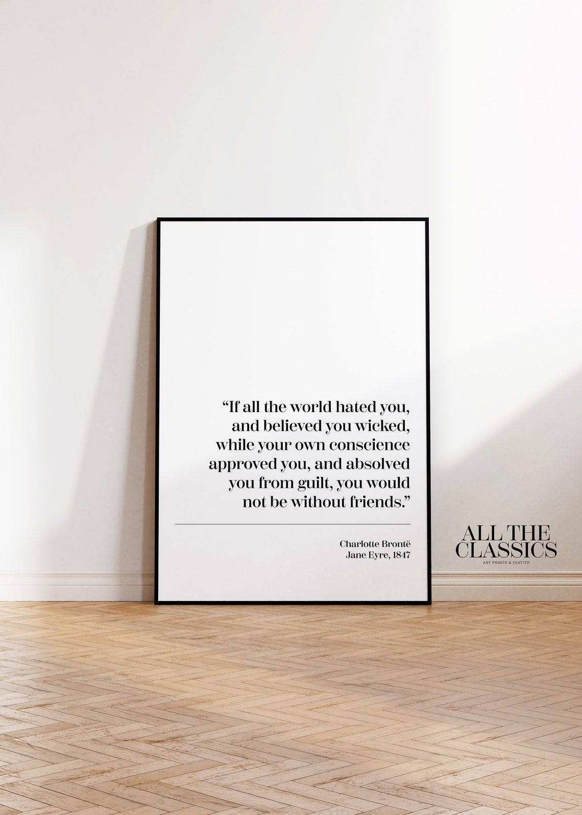 Charlotte Bronte Not Without Friends Quote Jane Eyre Minimalist Poster - Image 3