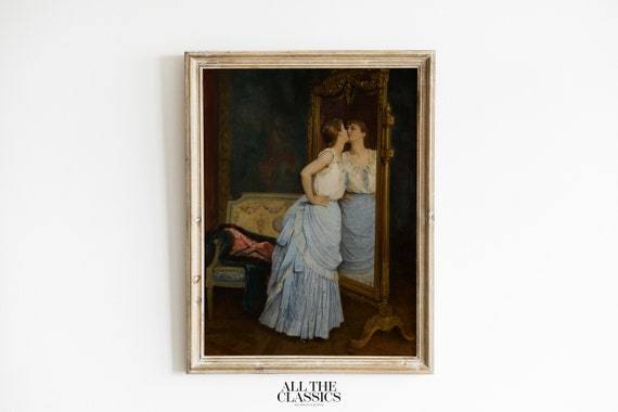 Le Miroir by Auguste Toulmouche, Victorian Portrait