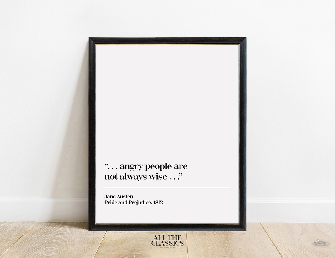 Jane Austen Pride And Prejudice Quote Art Print