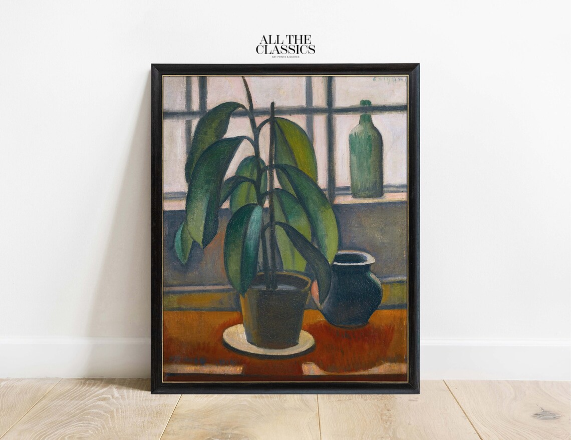 Dezs Czigny Rubber Plant, Vintage Still Life Art Print - Image 3
