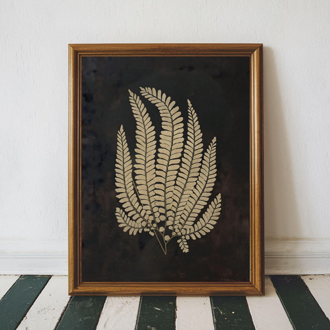 Vintage Fern Print, Rustic Boho Botanical Art Print