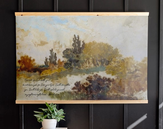 Fear Not For I Am With You Scripture Art On Vintage Painting Isaiah 41 Vintage Art 460