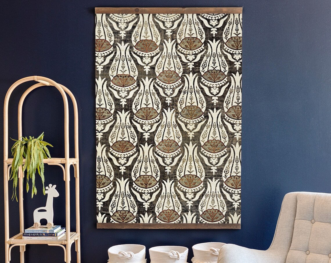 Tulip Floral Textile Art, Modern Pattern Tapestry - Image 3