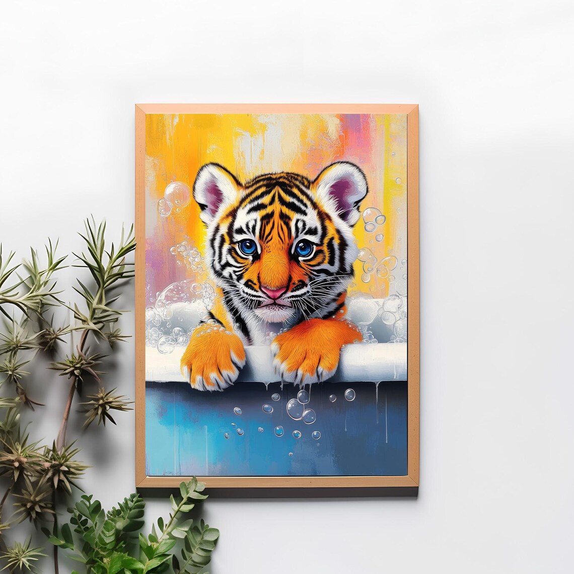 Tiger Print, Cute Bubble Bath Bathroom Decor - Image 2