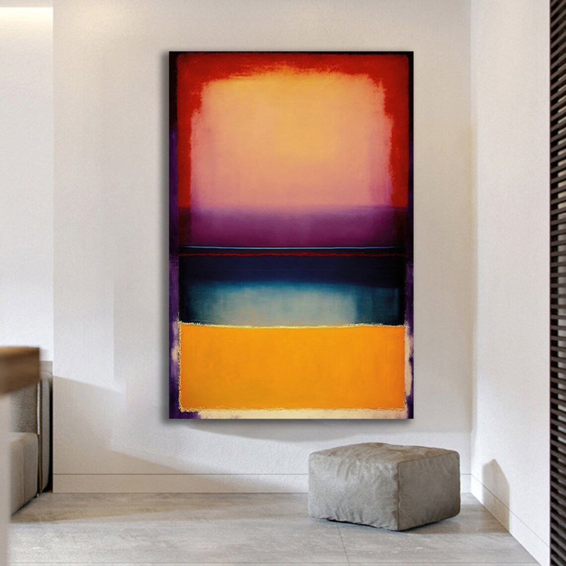 Rothko Style Color Field Red Purple Teal Orange Sunset Abstract Print - Image 3