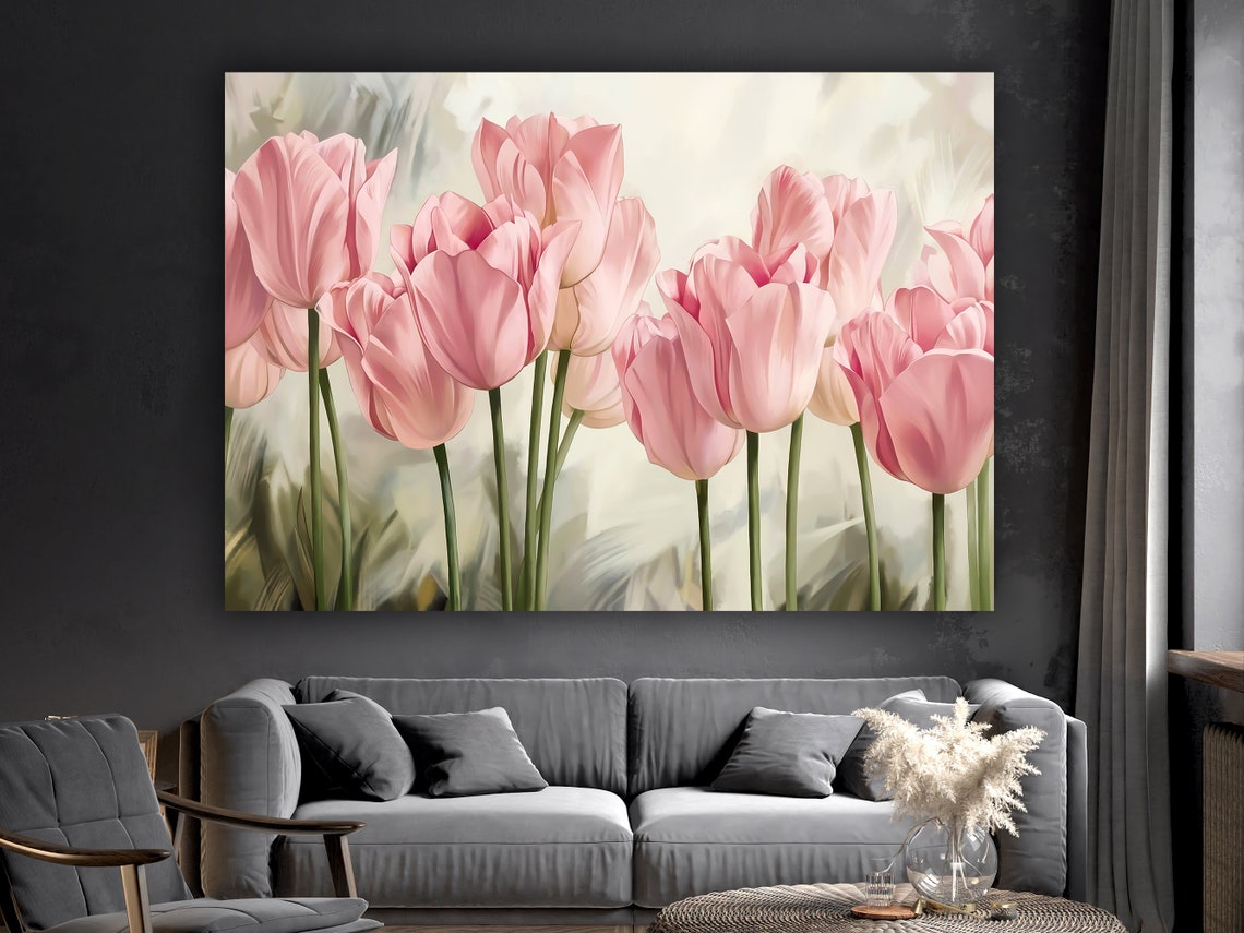 Pink Roses Painting, Floral Wall Art - Image 2